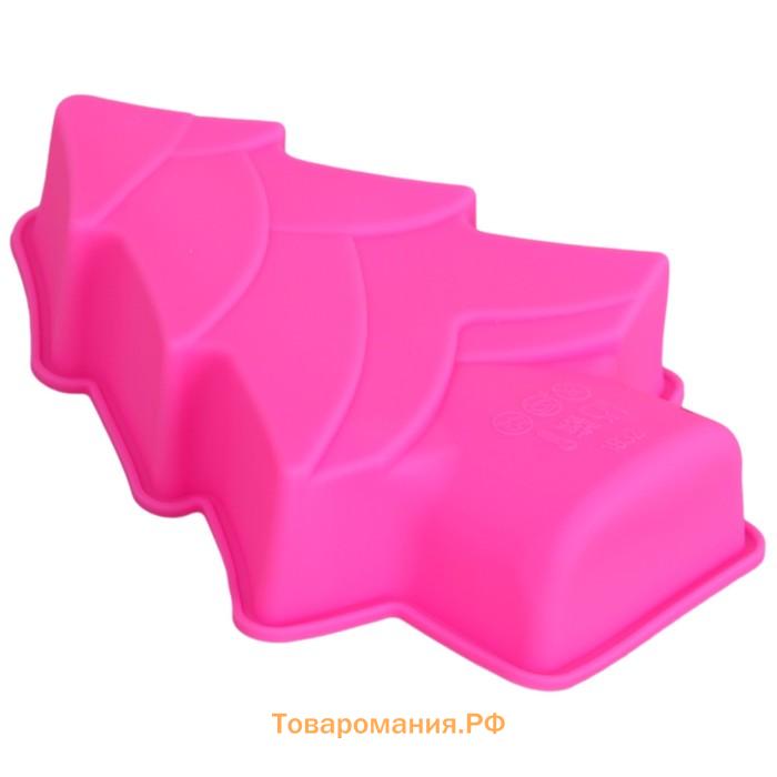 Форма для выпечки новогодняя  «Ёлочка», силикон, 13.5×10.5 см, синяя