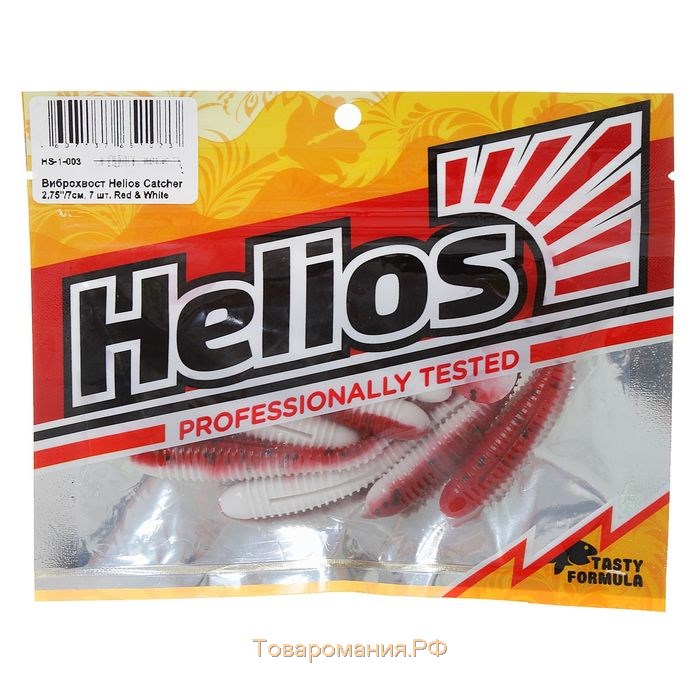 Виброхвост Helios Catcher Red & White, 7 см, 7 шт. (HS-1-003)