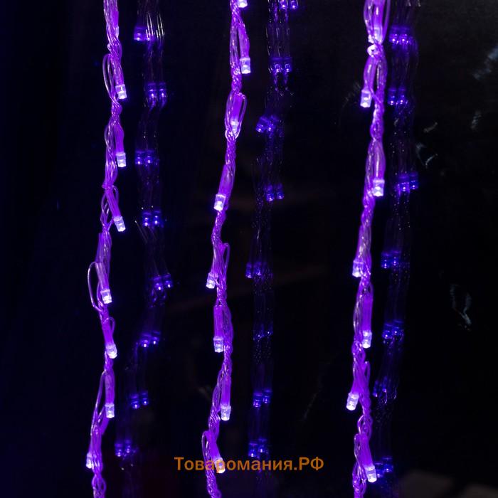 Гирлянда «Водопад» 2 × 1.5 м, IP20, прозрачная нить, 400 LED, свечение фиолетовое, 8 режимов, 220 В