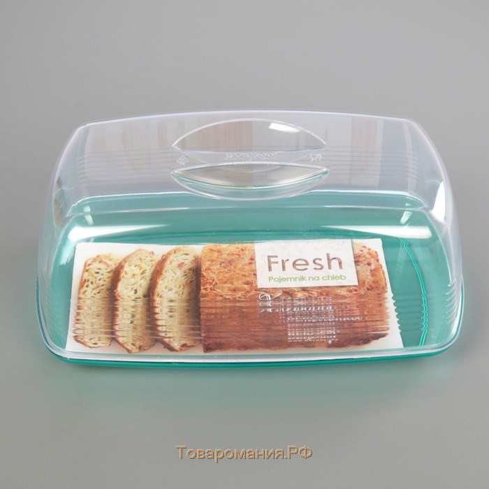 Хлебница «Fresh», 23,5×14×10 см, цвет мятный-полупрозрачный