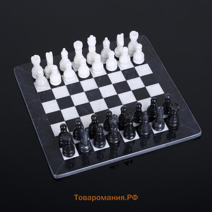Шахматы «Элит»,темная  доска 30х30 см, оникс