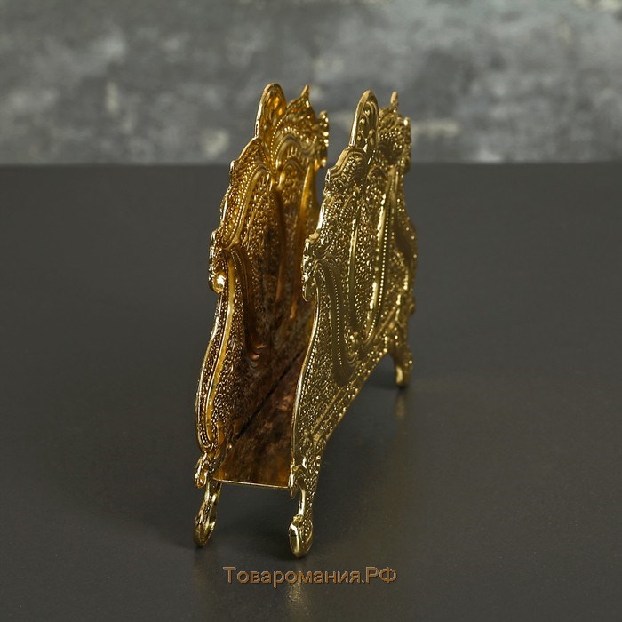 Салфетница «Астерия», 13×2,5×9,5 см, цвет золотой