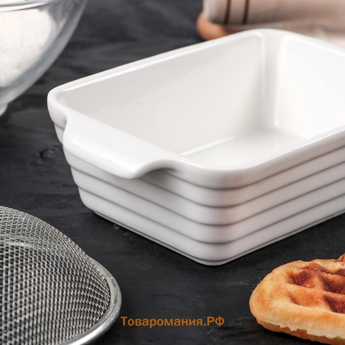Форма для выпечки SL Home «Санторини», 250 мл, 15.8×9.2×4.5 см, жаропрочная керамика, белая
