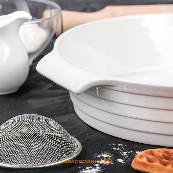 Форма для выпечки SL Home «Санторини», 2.2 л, 28.8×25.6×6 см, жаропрочная керамика, белая
