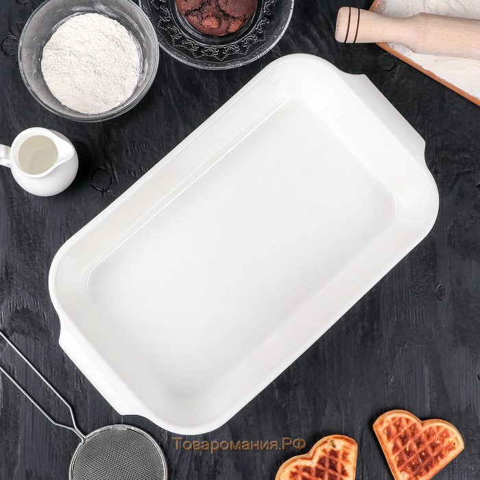 Форма для запекания SL Home «Санторини», 2.5 л, 36×20.5×6.5 см, жаропрочная керамика, белая