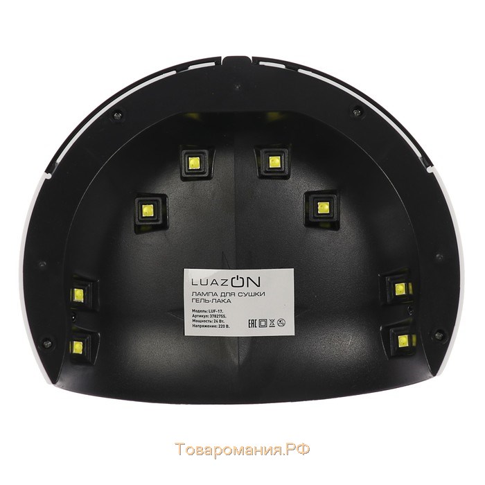 Лампа для гель-лака LUF-18, LED, 24 Вт, 8 диодов, таймер 60/90/120 сек, USB, белая