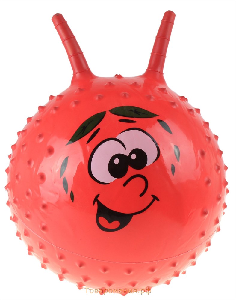 Мяч-прыгун с рожками «Счастливые улыбки», массажный, d=45 см, 350 г, МИКС