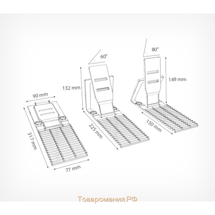 Опора задняя FLE×-BACK, 317×90×7 мм, прозрачная