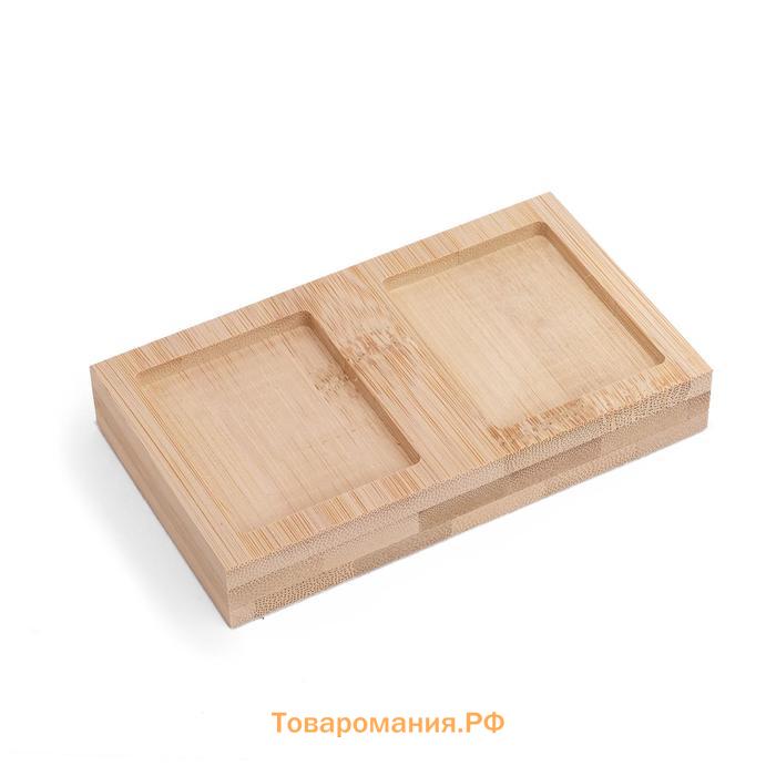 Подставка под серьги, дерево, 2 пары, 10,5×6,8×4,5 см, цвет чёрный