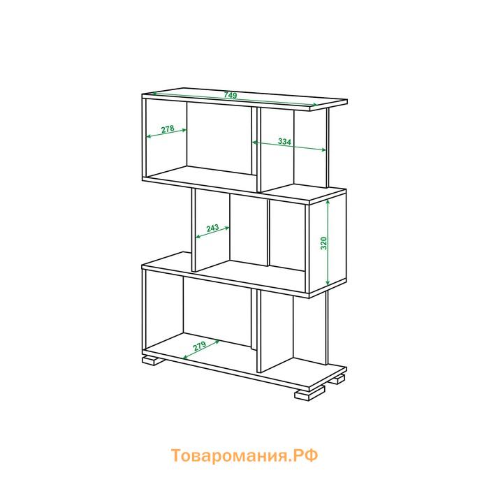 Стеллаж «СЛ-5-3», 750 × 280 × 1060 мм, цвет белый / нельсон