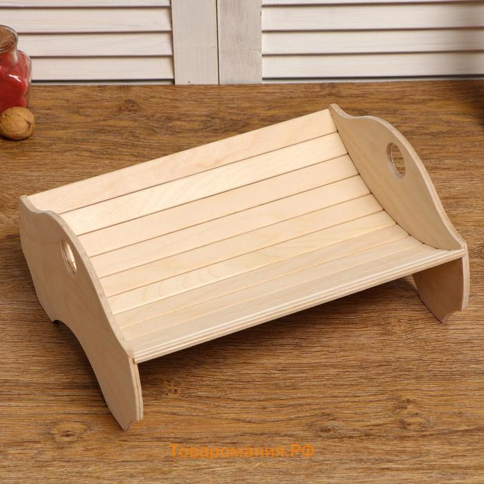 Хлебная корзинка деревянная "Колосок", 29×24×13.5 см