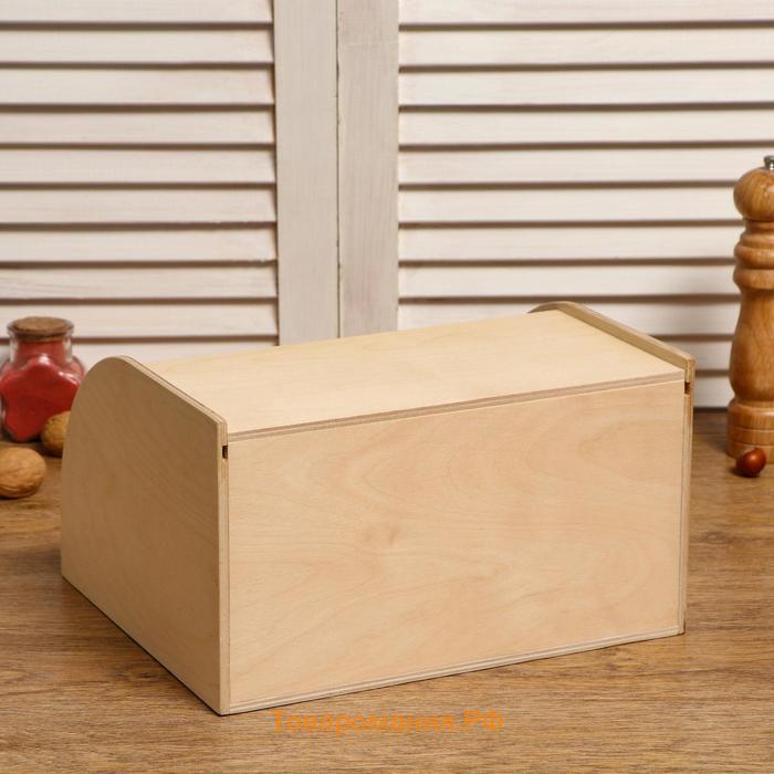 Хлебница деревянная "Корица", прозрачный лак, 29×24.5×16.5 см