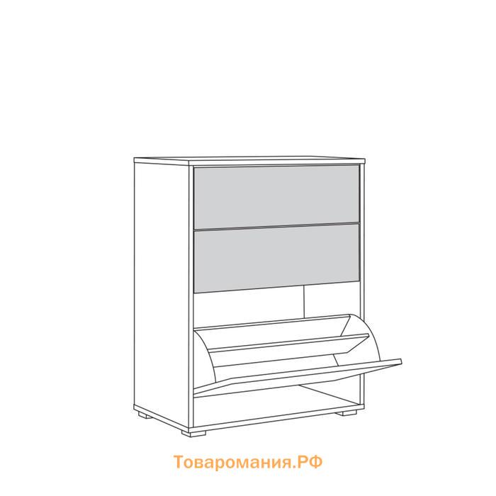 Комод-обувница Куба 13.113, 650х383х842, Дуб сонома/Белый премиум