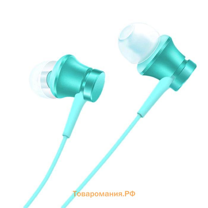 Наушники Xiaomi Piston Fresh Bloom HSEJ03JY, вакуумные,микрофон, 98дБ, 3.5мм,1.25м,голубые