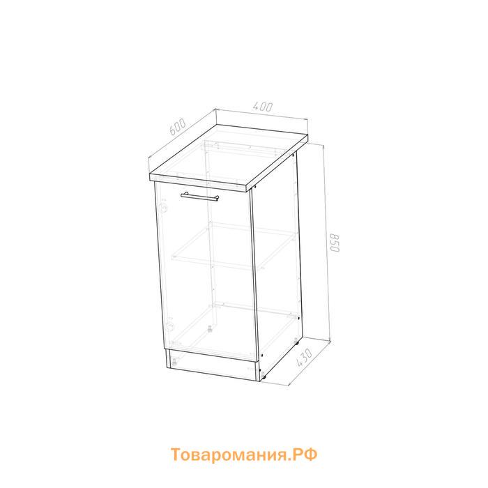 Шкаф напольный Полина, 400х600х850, с 1 дверцей, Венге/Бодега/Дуглас тёмный