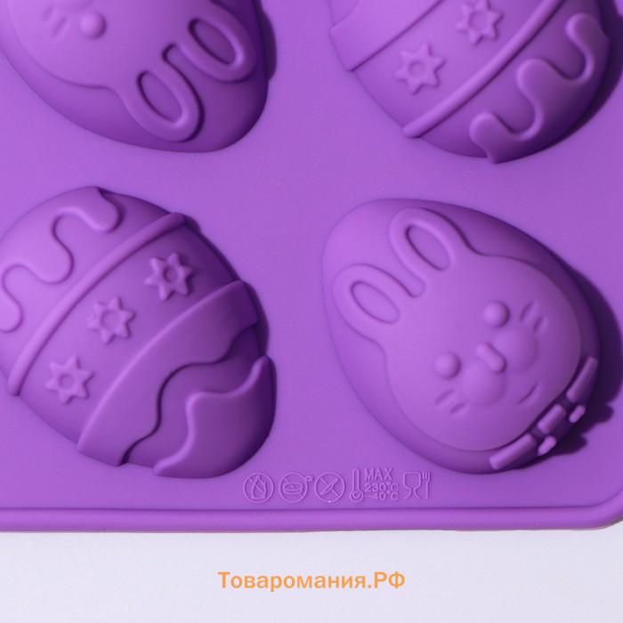 Форма для шоколада  «Пасха», силикон, 23×10×1.5 см, 10 ячеек (4.2×3 см), коричневая