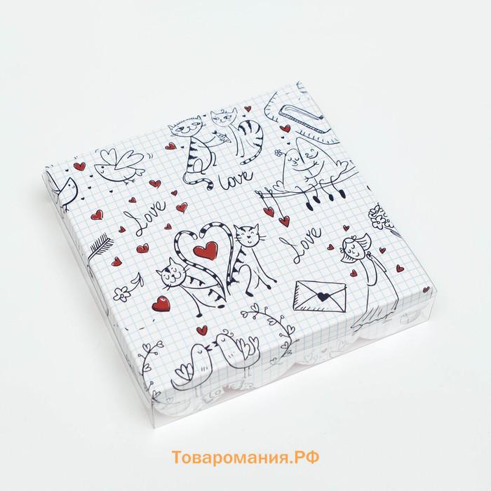 Коробка для печенья, "LoVe", 15 х 15 х 3 см