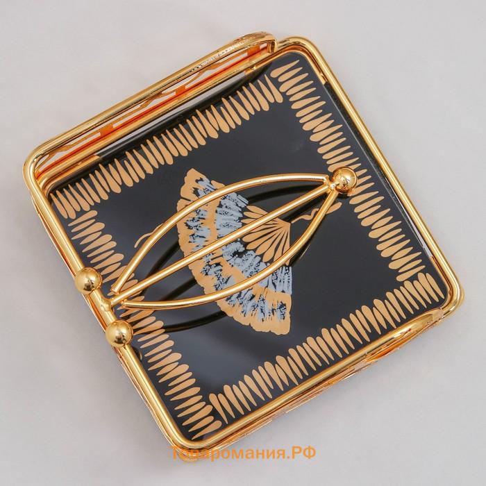 Салфетница «Веер», 15×15×6, цвет металла золотой