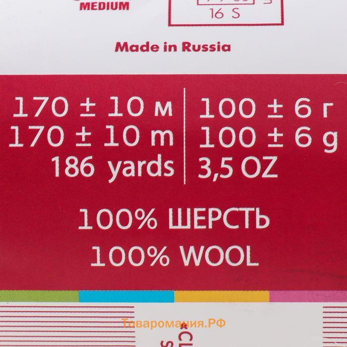 Пряжа "Деревенька" 100% шерсть 170м/100гр (251 коричневый)