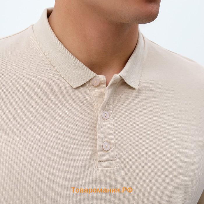 Футболка (поло) мужская MINAKU REGULAR FIT: цвет бежевый, р-р 42