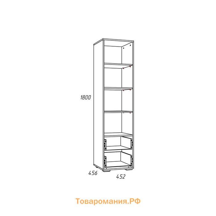 Стеллаж Лилу, Птички, 452x456x1800, Белый/Голубая эмаль