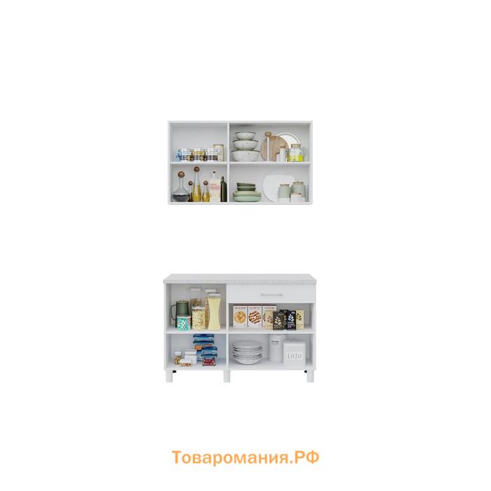 Кухонный гарнитур «Тренд», 1200 мм, цвет цельная столешница, белый/сонома/белый