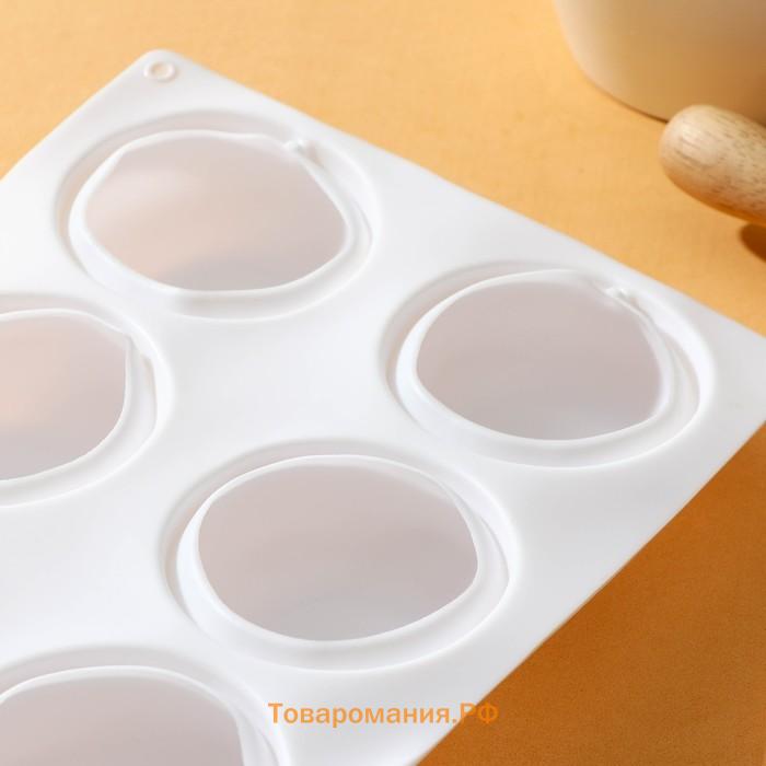 Форма для муссовых десертов и выпечки KONFINETTA «Пуэнти», силикон, 30×17.5×1.5 см, 8 ячеек (5.5×1.5 см), белая
