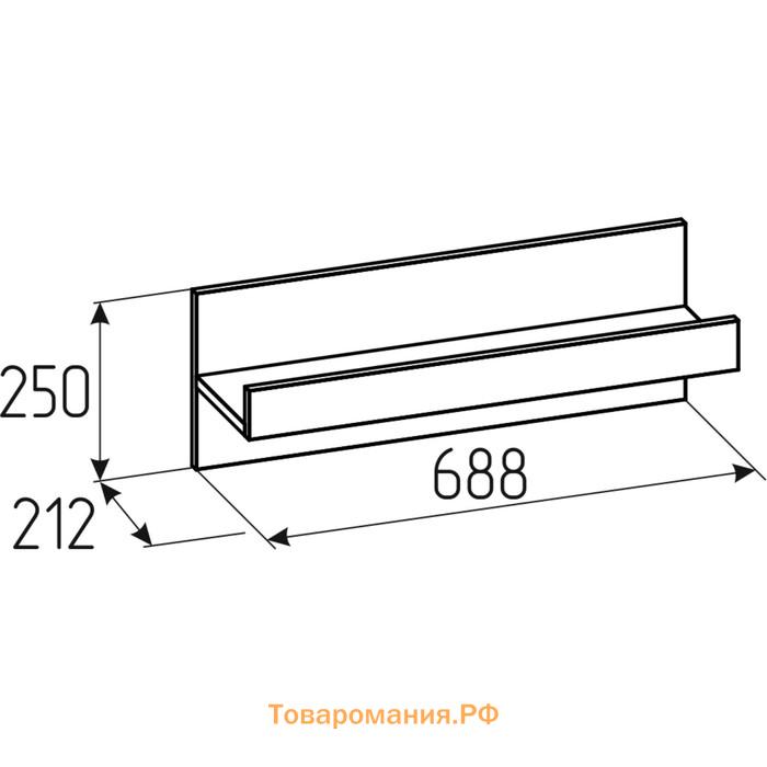 Полка навесная «Лойс 89», 688 × 212 × 250 мм, цвет дуб золотистый / белый