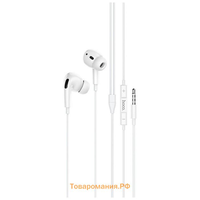 Наушники Hoco M1 Pro, проводные, вакуумные, микрофон, Jack 3.5, 1.2 м, белые