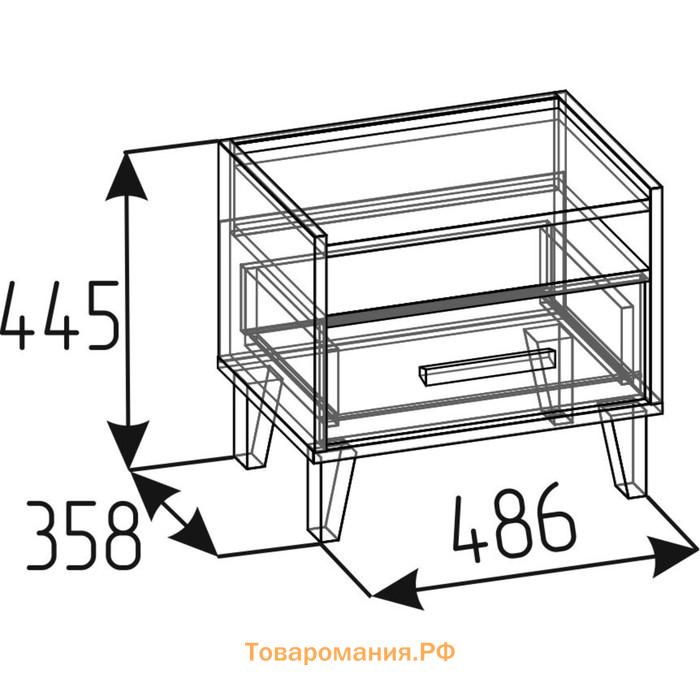 Тумба прикроватная «Айрис 41», 486 × 358 × 445 мм, цвет белый / дуб золотистый