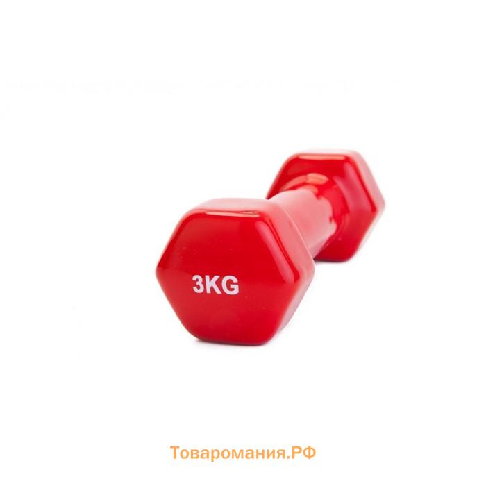 Гантель обрезиненная Bradex SF 0163, красная, 3 кг