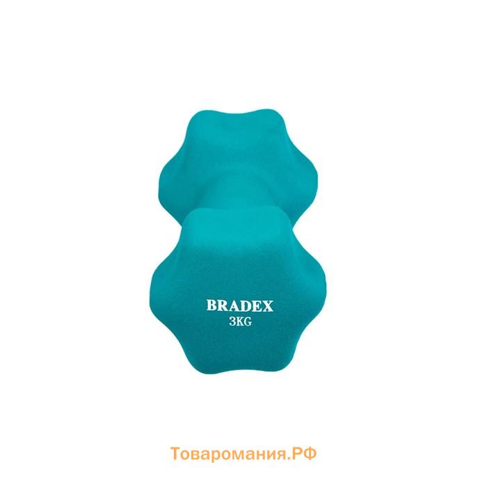 Гантель неопреновая Bradex SF 0543, голубая, 3 кг