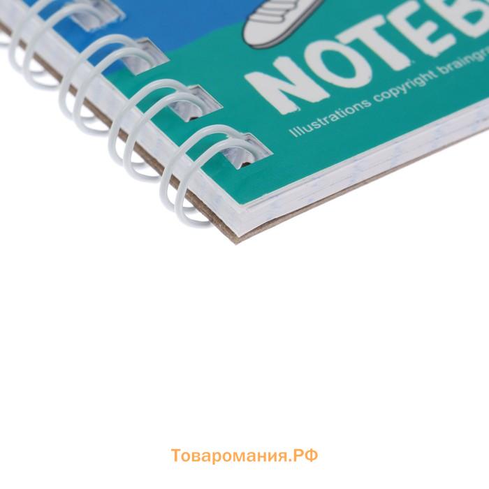 Записная книжка А7, 40 листов в клетку на гребне Croco Boys, обложка мелованный картон, блок офсет