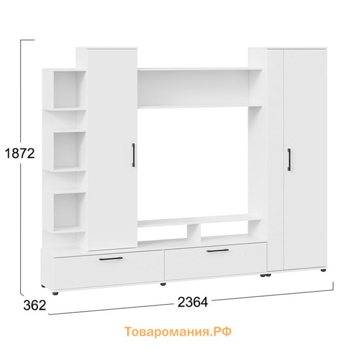 Гостиная Дакота, 2364х362х1872, Белый ясень