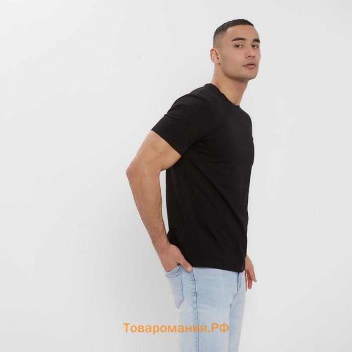 Футболка мужская MINAKU SLIM FIT: цвет чёрный, р-р 42