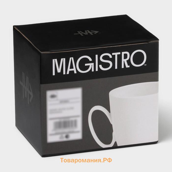 Кружка Magistro White gloss, 400 мл, фарфор, белая