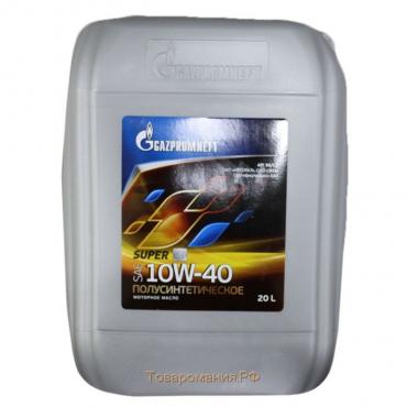 Масло моторное Gazpromneft Super 10W-40, API CD, API SG, полусинтетическое, 20 л