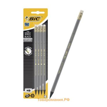 Набор карандашей чернографитных 3 штуки BIC "Evolution", НВ, пластиковый, с ластиком