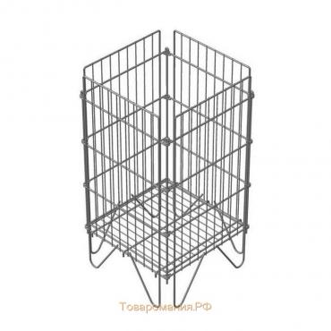 Корзина-накопитель, разборная, 42×42×80 см, цвет хром регулируемое дно