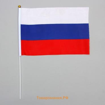 Флаг России, 20×30 см, шток 40 см, полиэфирный шёлк