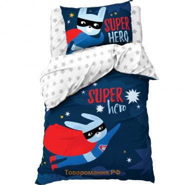 Постельное бельё «» 1.5 сп Super hero 143*215 см, 150*214 см, 50*70 см -1 шт,100% хл, бязь