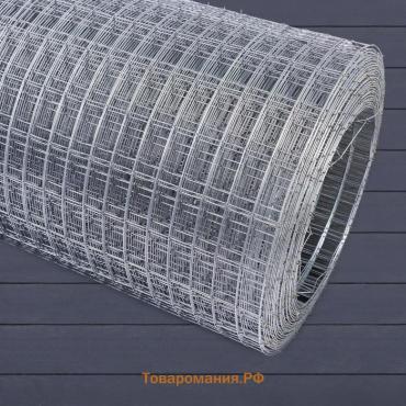 Сетка оцинкованная, сварная, 1 × 25 м, ячейка 25 × 50 мм, d = 1,4 мм, металл