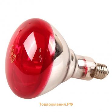 Лампа инфракрасная, 150 Bт, E27, R125, закалённое стекло, красная, JK Lighting