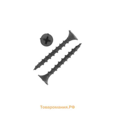 Саморез 3.5×32 мм ТУНДРА PREMIUM, потай, крупная резьба, шлиц PH, фосфатированный, 1 кг