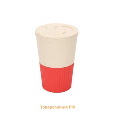 Термостакан, 380 мл, 12.4 х 8.6 см, PP пластик, красный