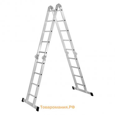 Лестница-трансформер ТУНДРА, алюминиевая, 4х5х5х4 ступени