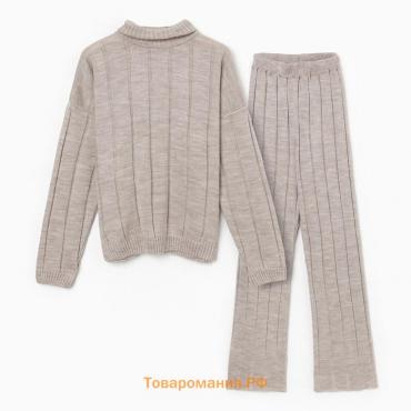 Костюм женский (джемпер+брюки) MINAKU:Knitwear collection цвет капучино, р-р 46-48